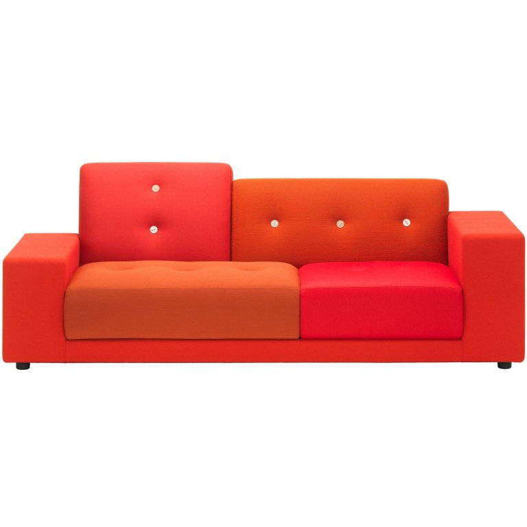 Vitra Polder Compact bank rood armleuning links