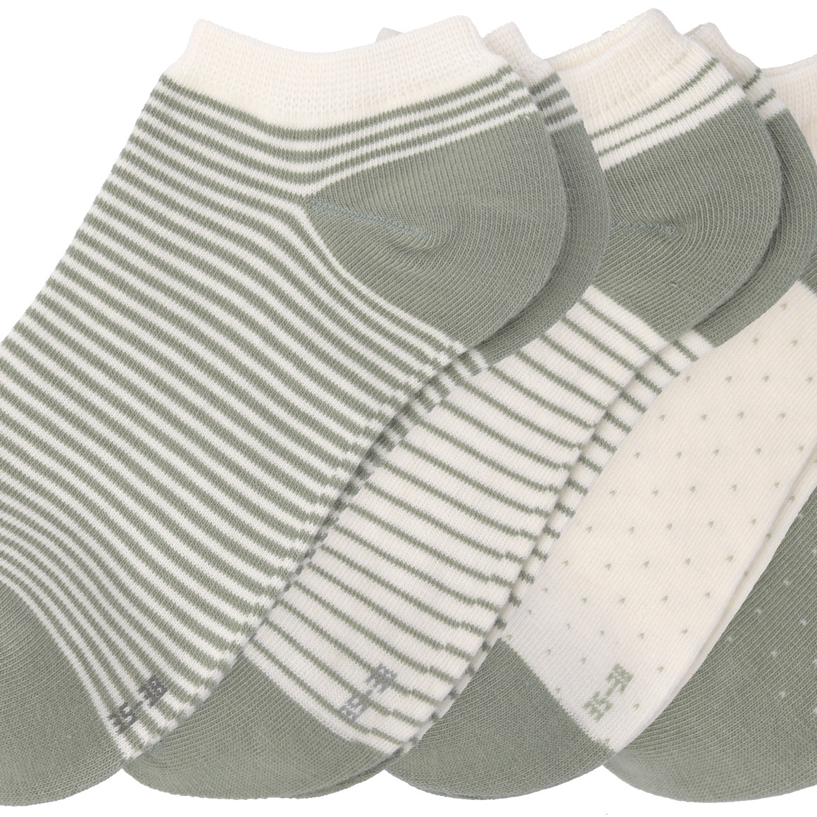 Gina Benotti 4 Paar Damen Sneaker-Socken im Set dunkelgrün / creme