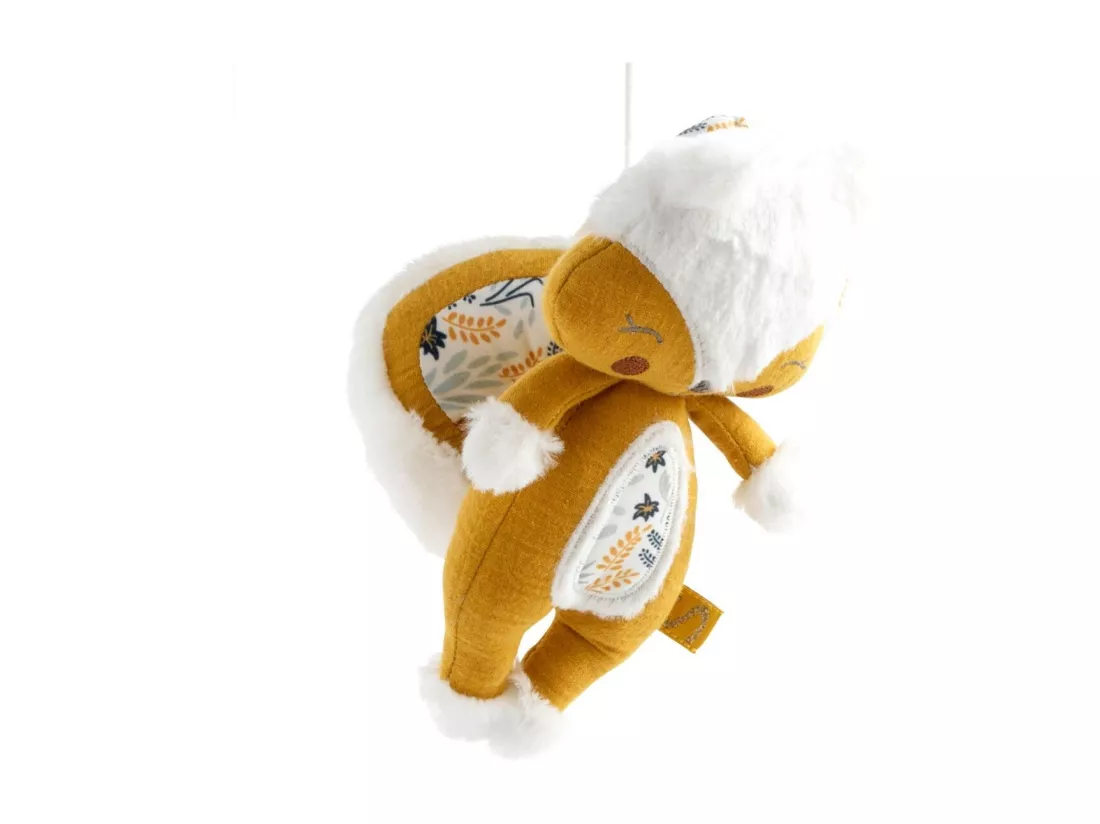 Mobile musical en velours blanc