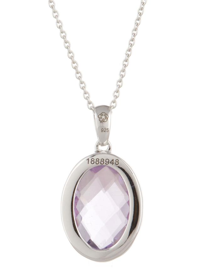 Positivierungs-Anhänger, Rose de France Amethyst, Silber 925 rhodiniert