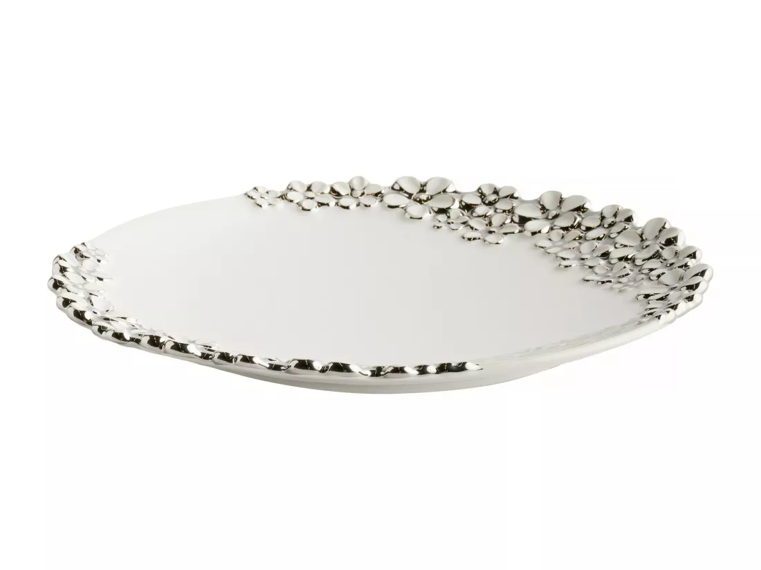 Plateau Décoratif Flosales Blanc Moyen 2.5 x 31