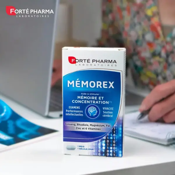 Forté Pharma Memorex Memória e Concentração Magnésio Zinco Rhodiola 30 cápsulas