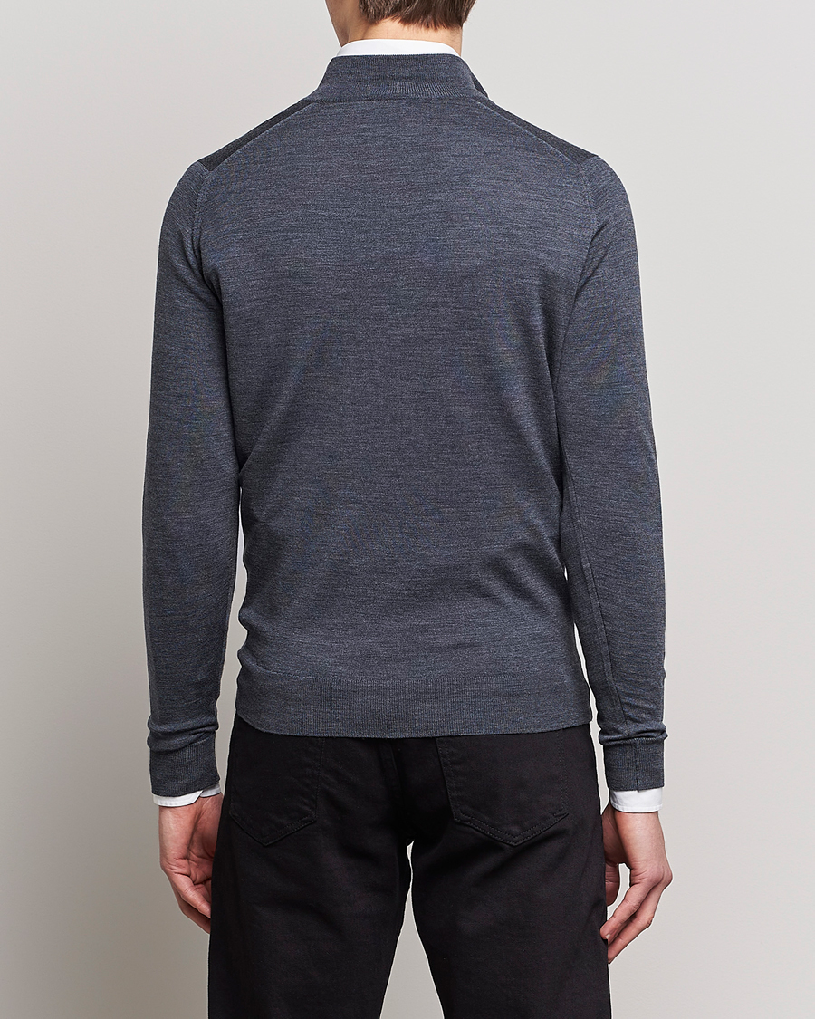 John Smedley Barrow Extra Fine Merino Half Zip Charcoal