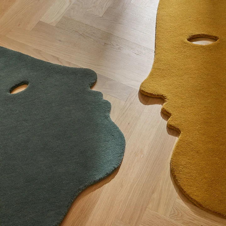 nanimarquina - Talk Talk Wollteppich, small, 85 x 95 cm, senfgelb
