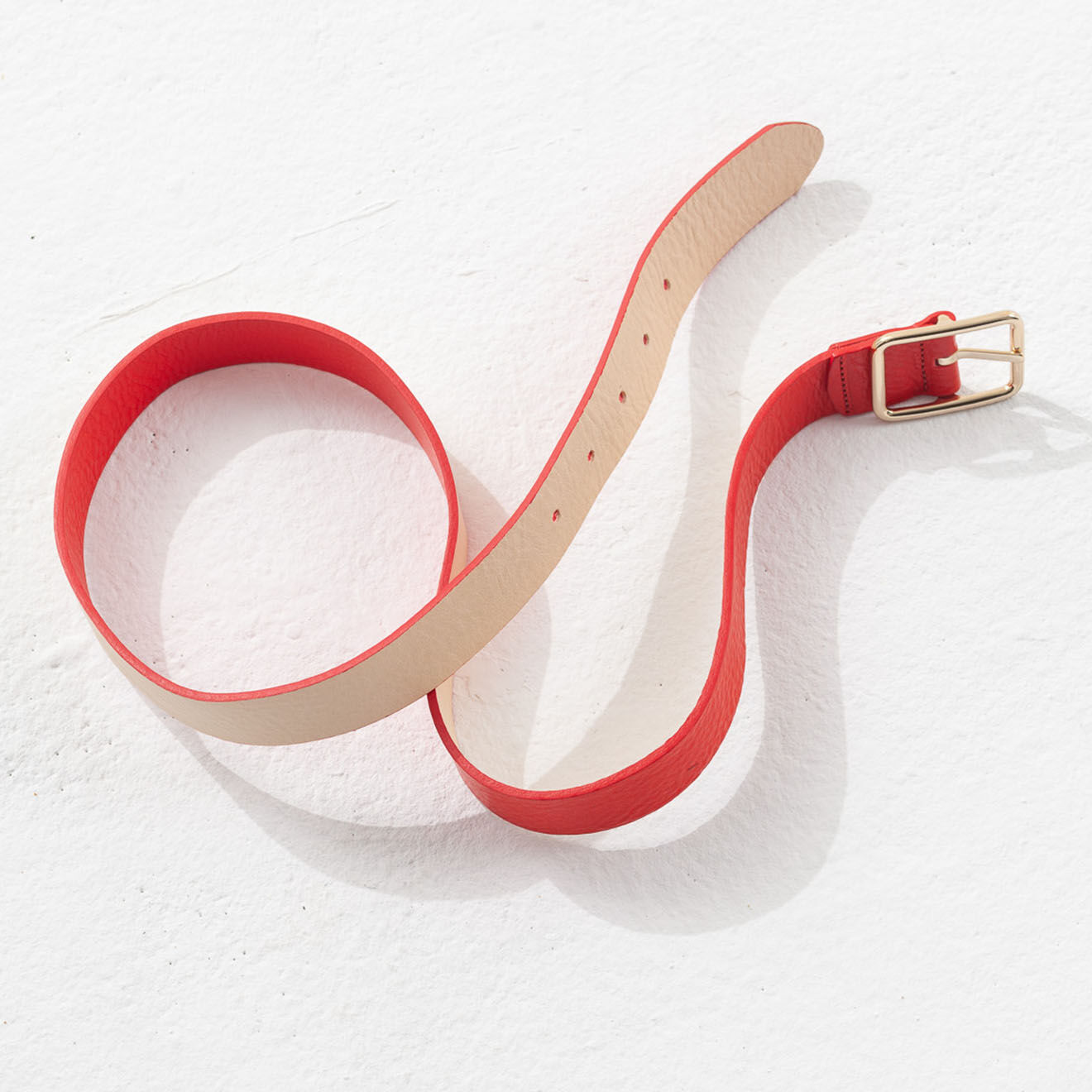 Chloé Stora Ceinture en Cuir Apix rouge