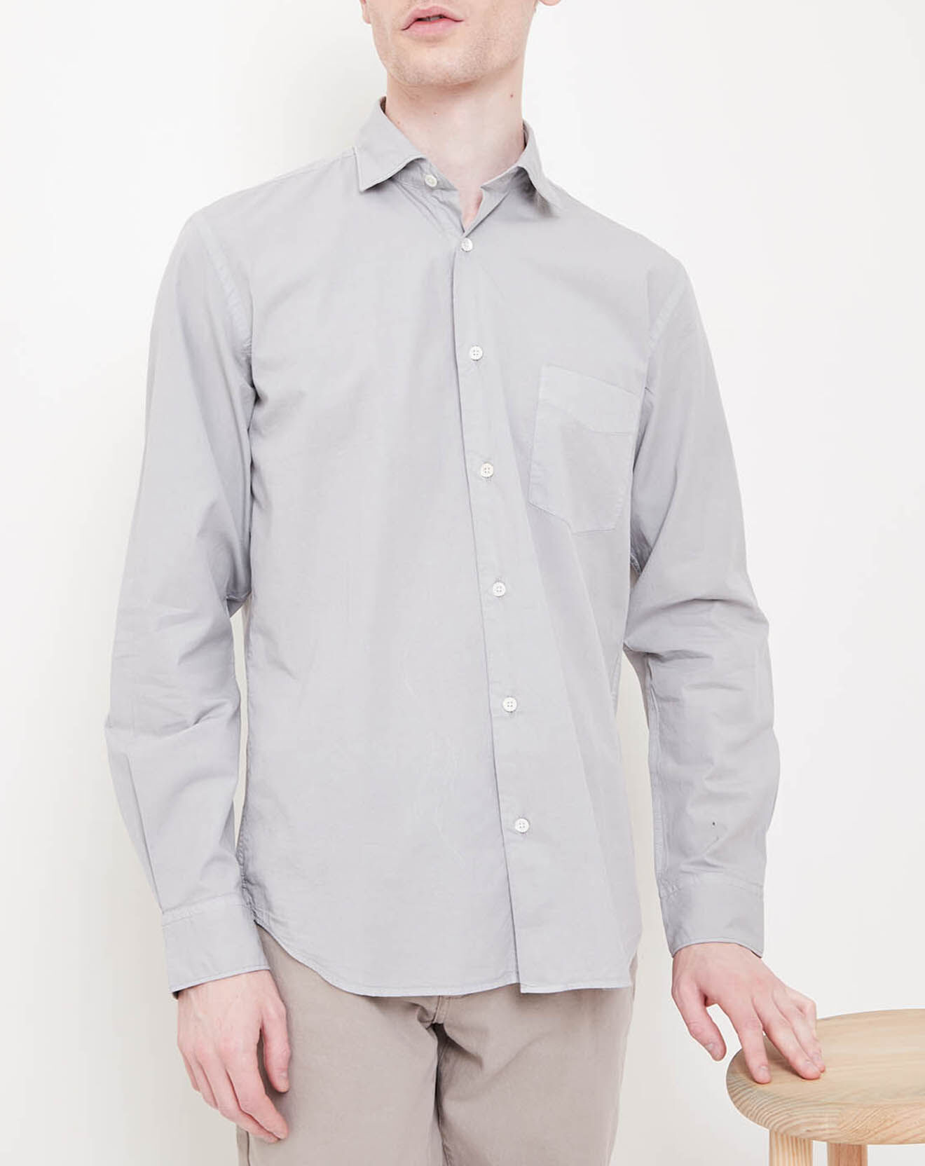 Hartford Chemise regular Penn Pat grise
