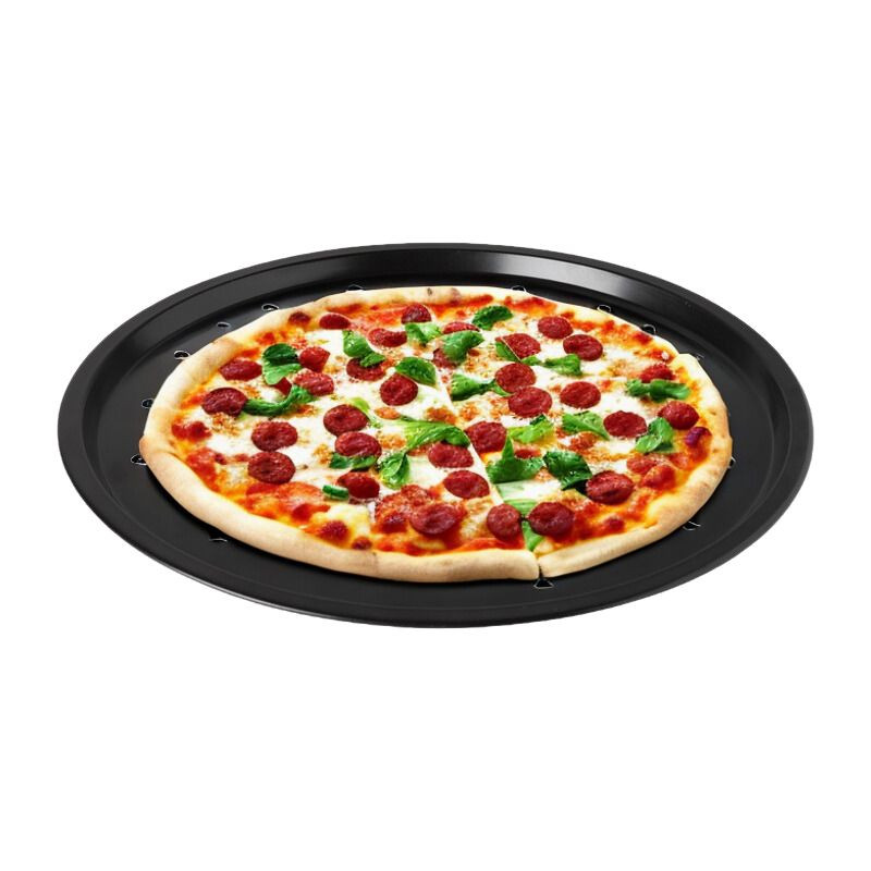 Pizzavorm geperforeerd - zwart - ø31 cm