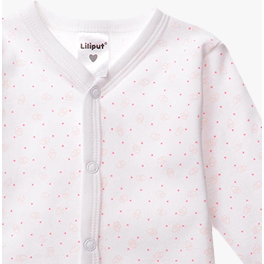 Liliput Schlafoveralls 2er-Set weiß mit Druck Herzen  rosa