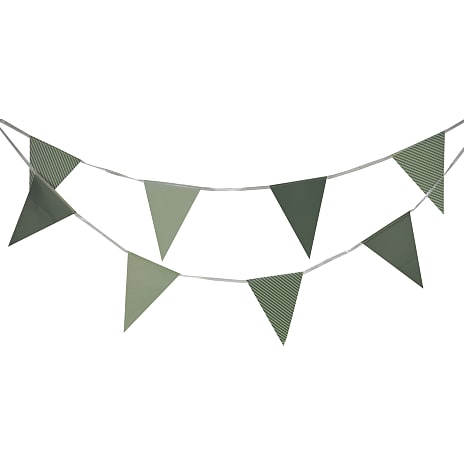 Guirlande med vimpelflag 4 meter - Grøn