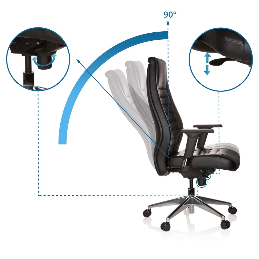 Profi Chefsessel VITORO Kunstleder mit Armlehnen (höhenverstellbar) hjh OFFICE