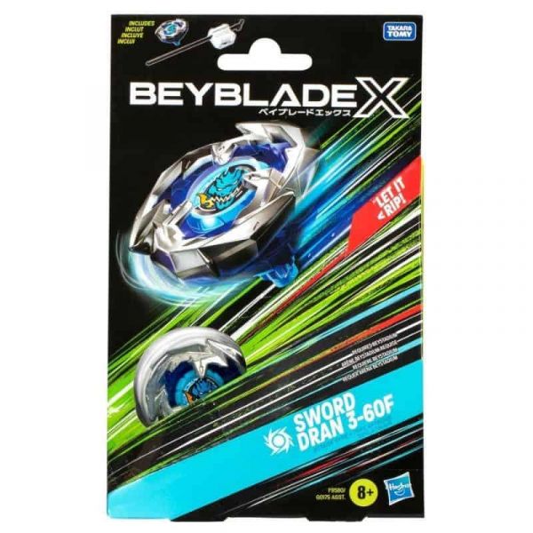 Hasbro Pião Beyblade X Sword Dran 3-60F Kit Inicial F9580