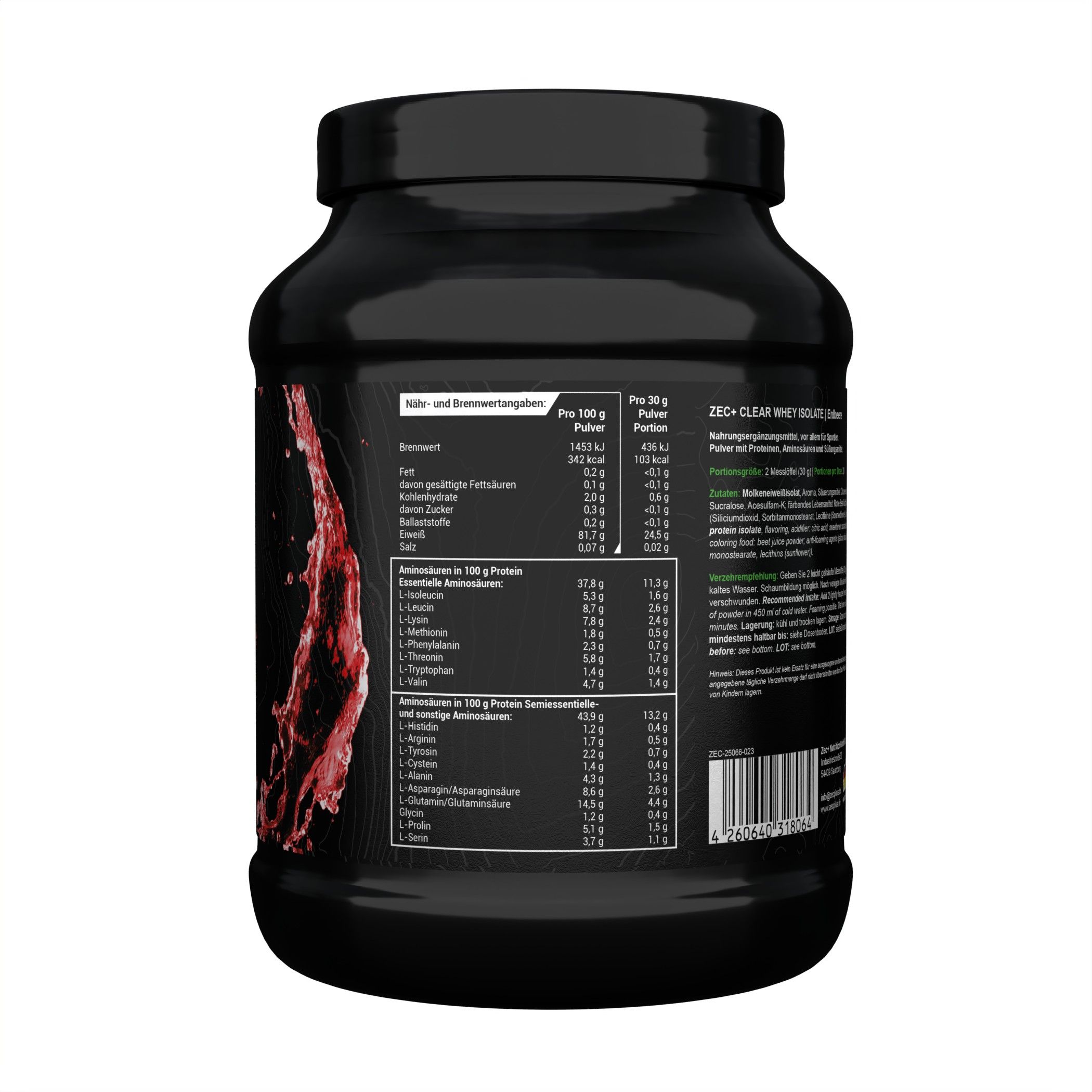 ZEC+ CLEAR WHEY ISOLATE Erdbeerlimonade