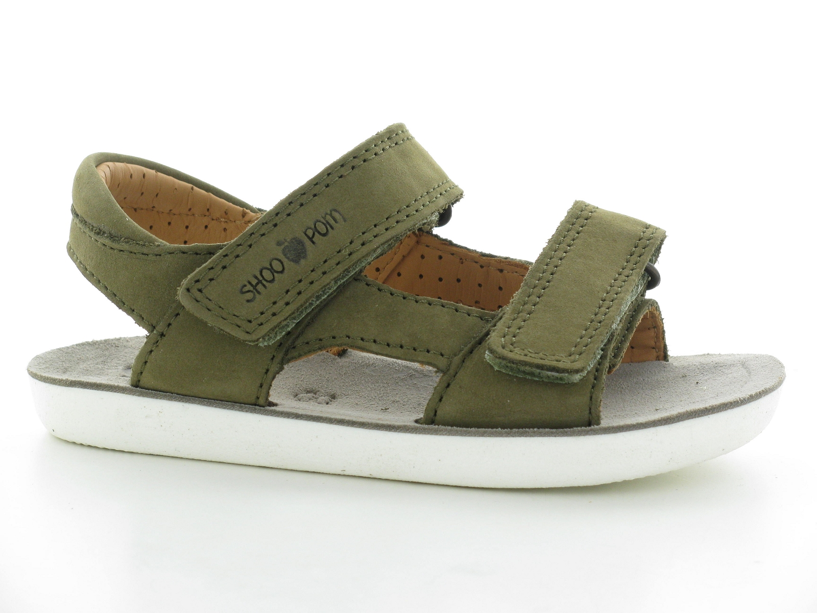 Shoopom-GOA BOY SCRATCH Cuir gras Kaki