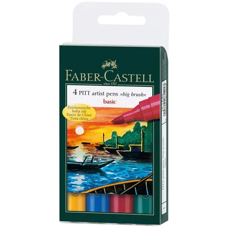 Faber-Castell Tuschestift PITT artist pen basic, 4er Etui