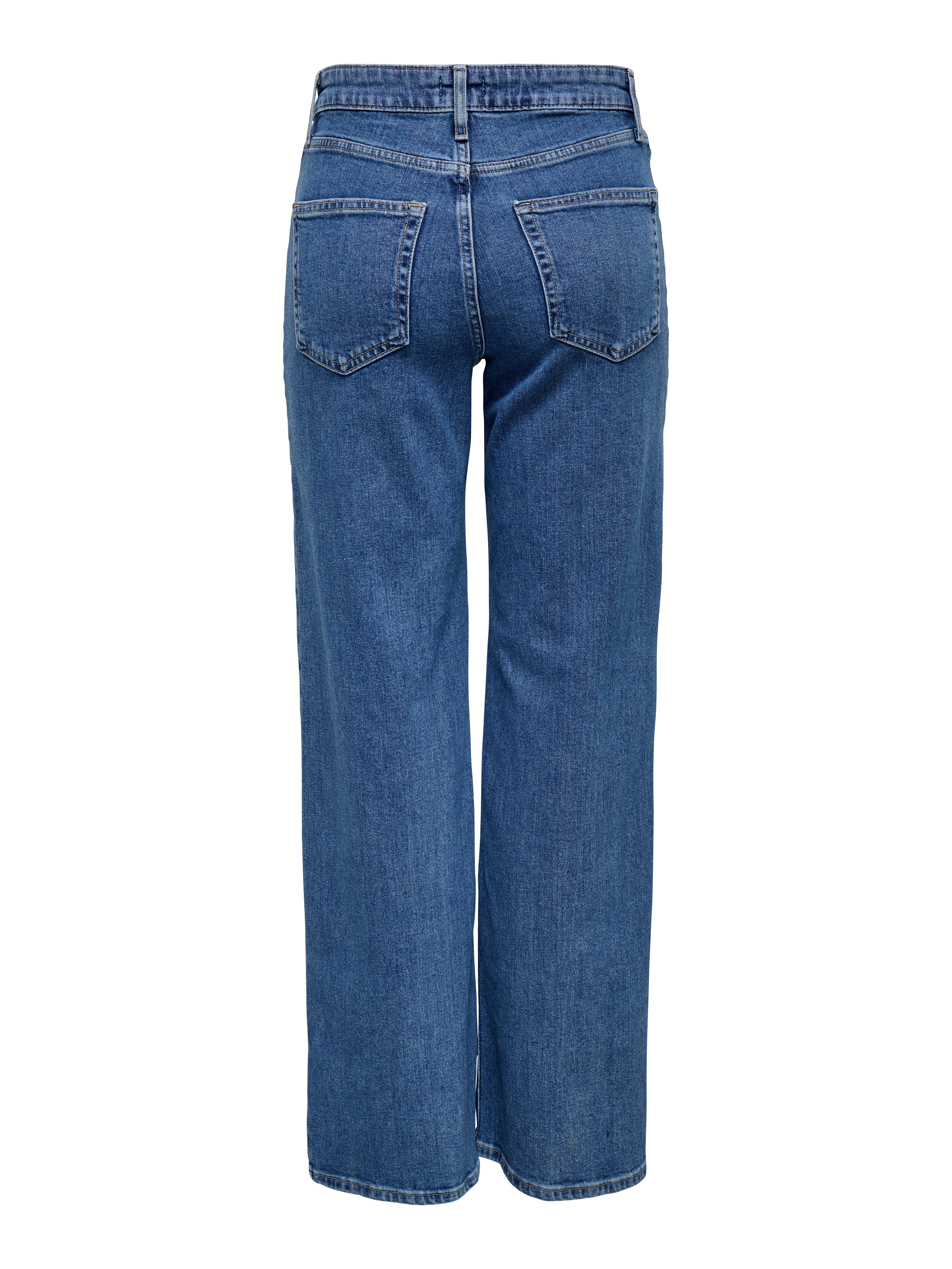 ONLJUICY Hohe Taille Weiter Beinschnitt Jeans Medium Blue Denim