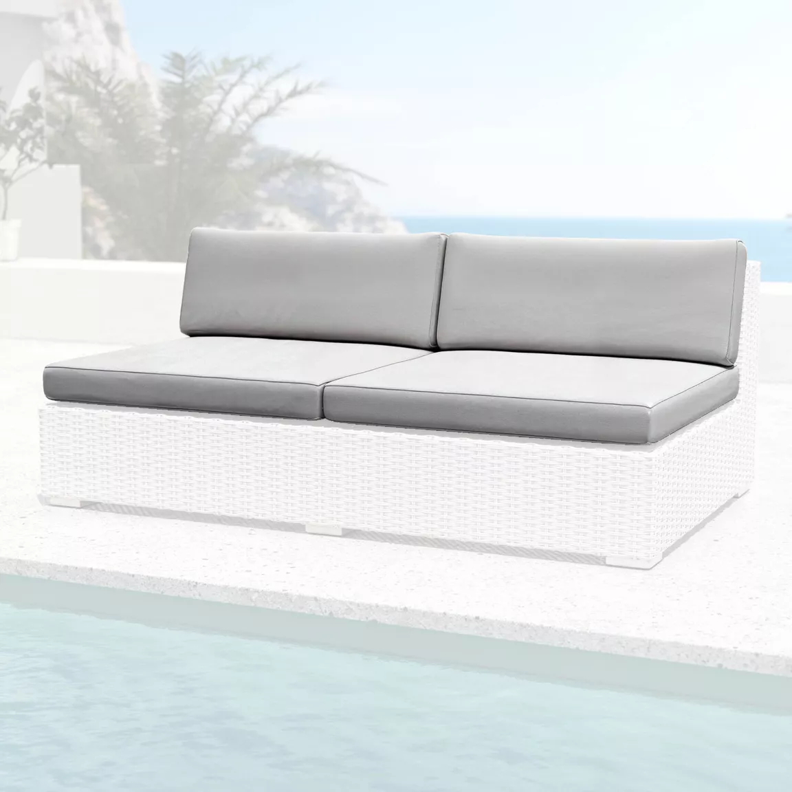 Housses de coussin de remplacement pour Chauffeuse 2 places Palma Gris