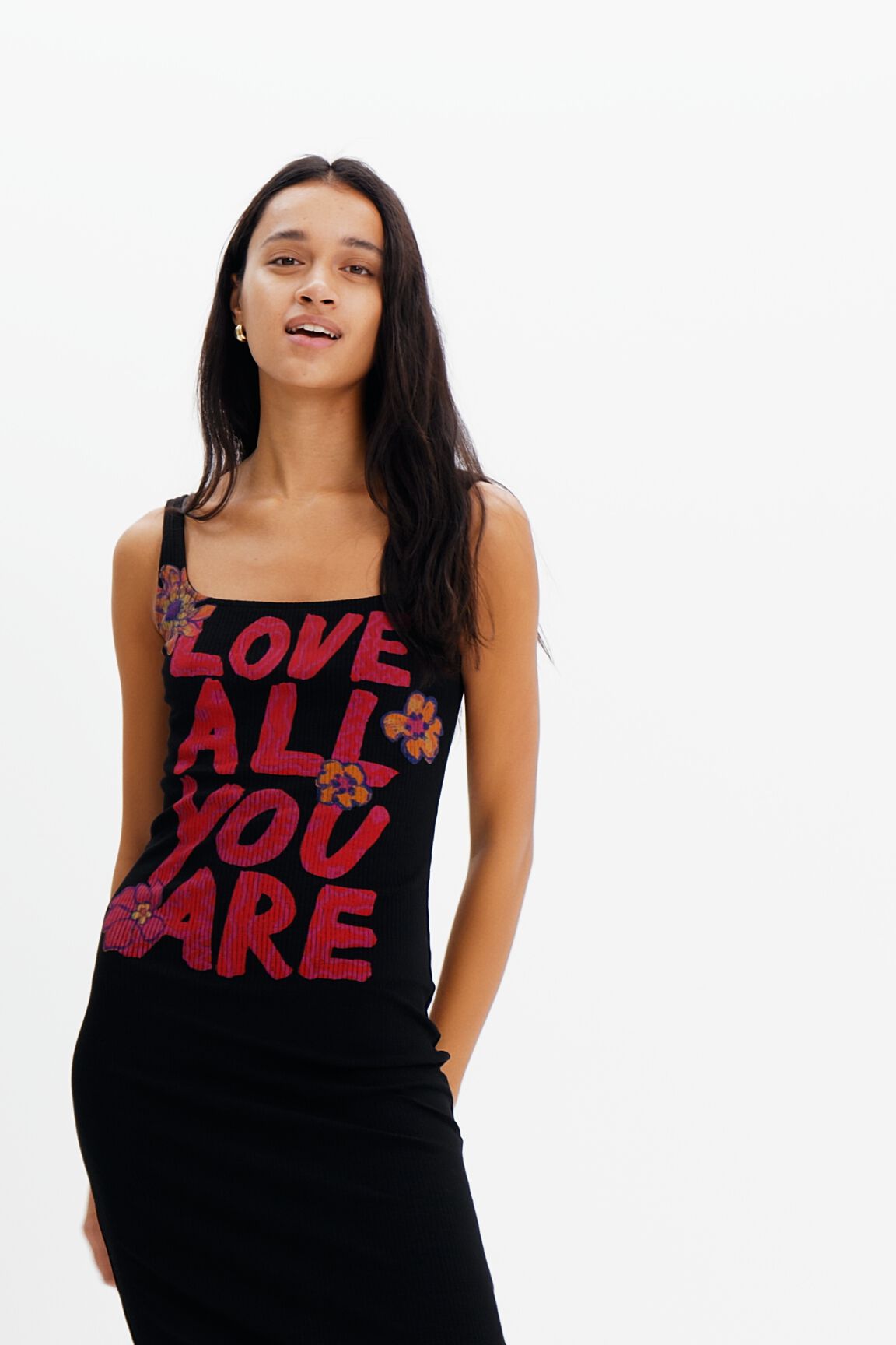Robe ajustée bretelles message
