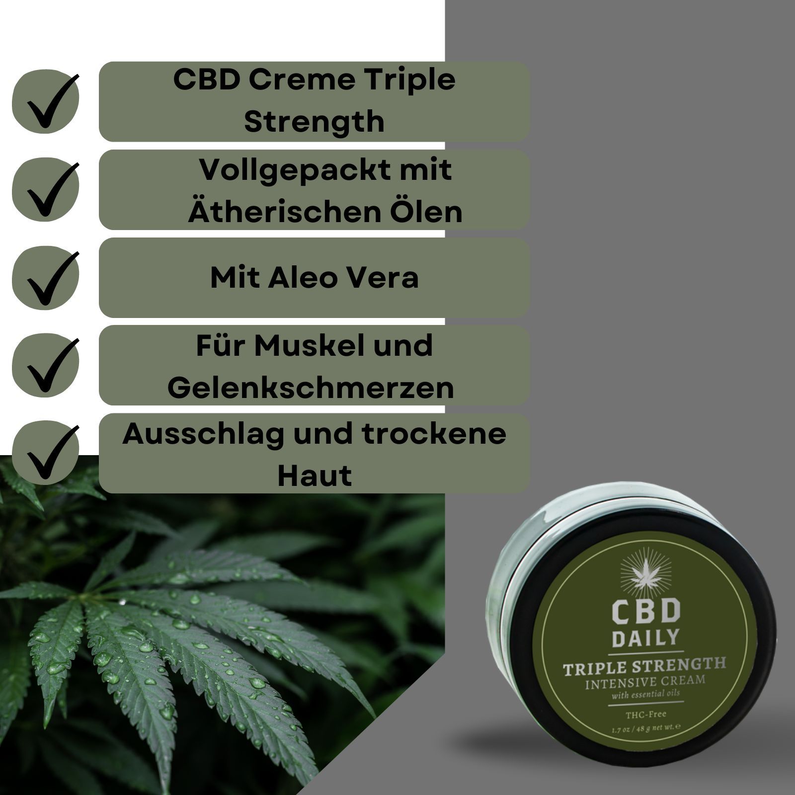 Lovelyness - CBD Creme Triple Strength für Muskeln und Haut