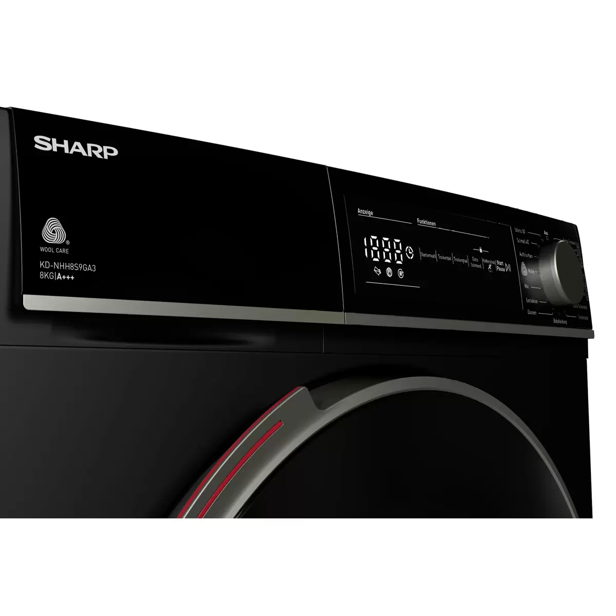 Wäschetrockner 8kg Sharp KD-NHH8S9GA3-DE Schwarz