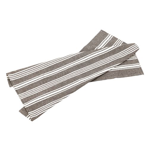 Bastian Eco Stripe Viskestykke, Coffee Bean, 50x70 cm