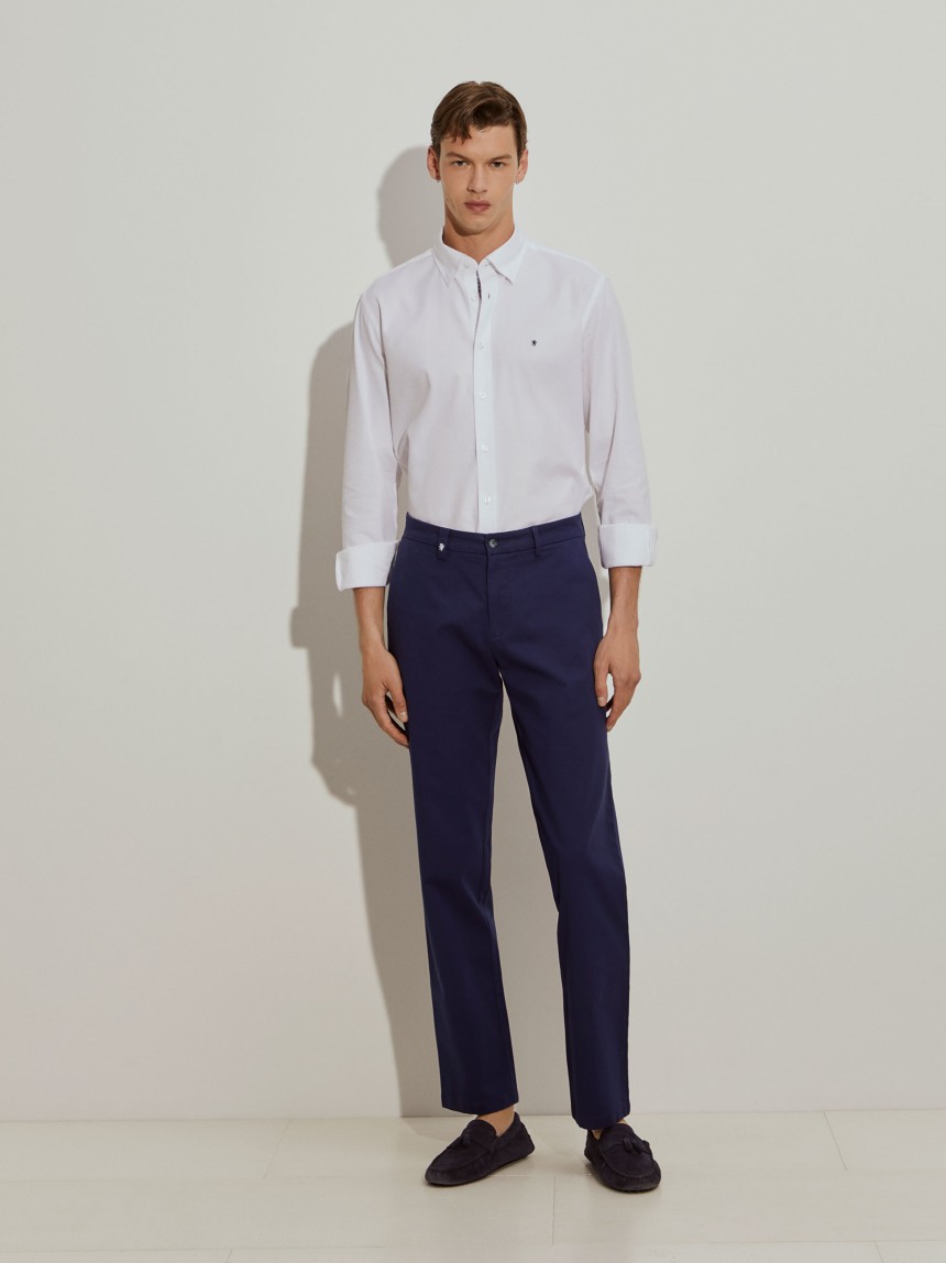 Calças chino vincadas regular fit