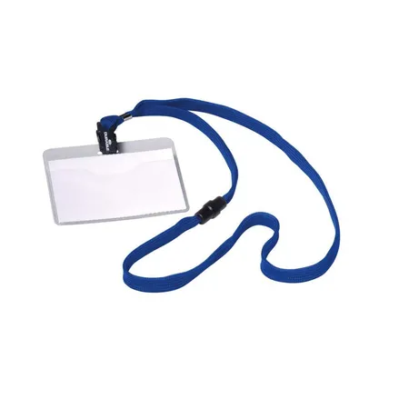 Durable 813907 Namensschild mit Textilband 10, 60 x 90 mm, Länge 44 cm, dunkelblau