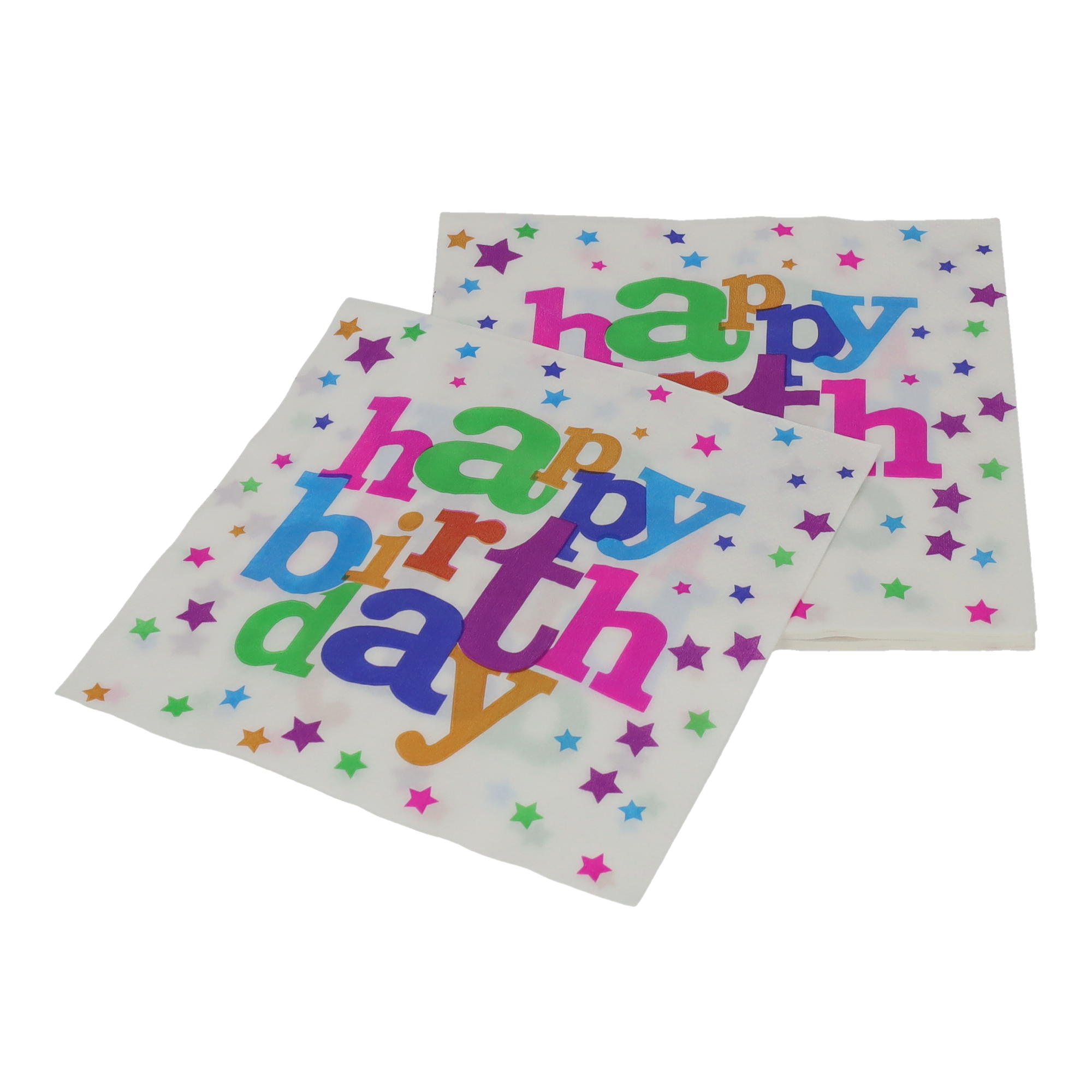(10er Set) 33x33cm Happy Birthday Einweg Servietten Geburtstags Party Tisch Deko - Bunt