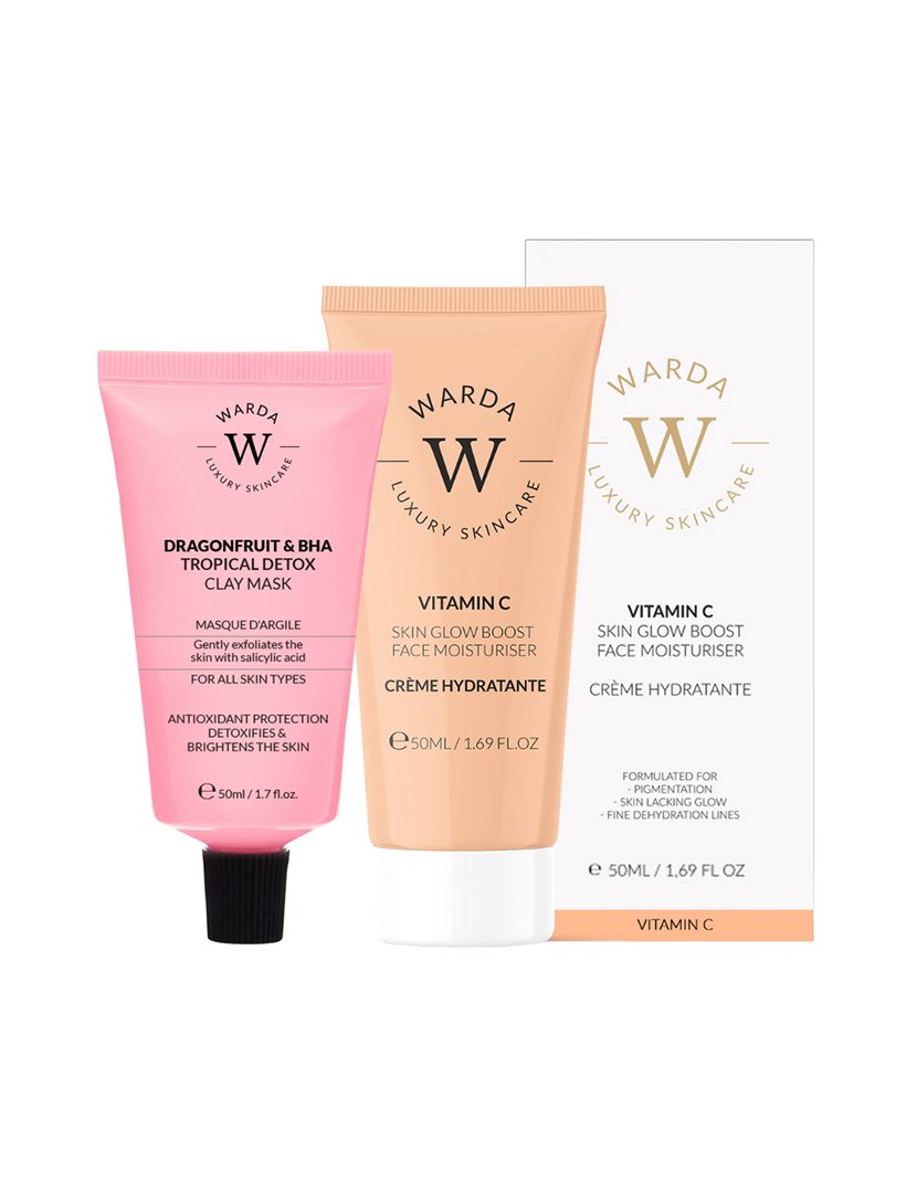 Vitamin C Facial Moisturizer 50ml + Tropical Pitaya Detox Clay Mask and BHA 50ml