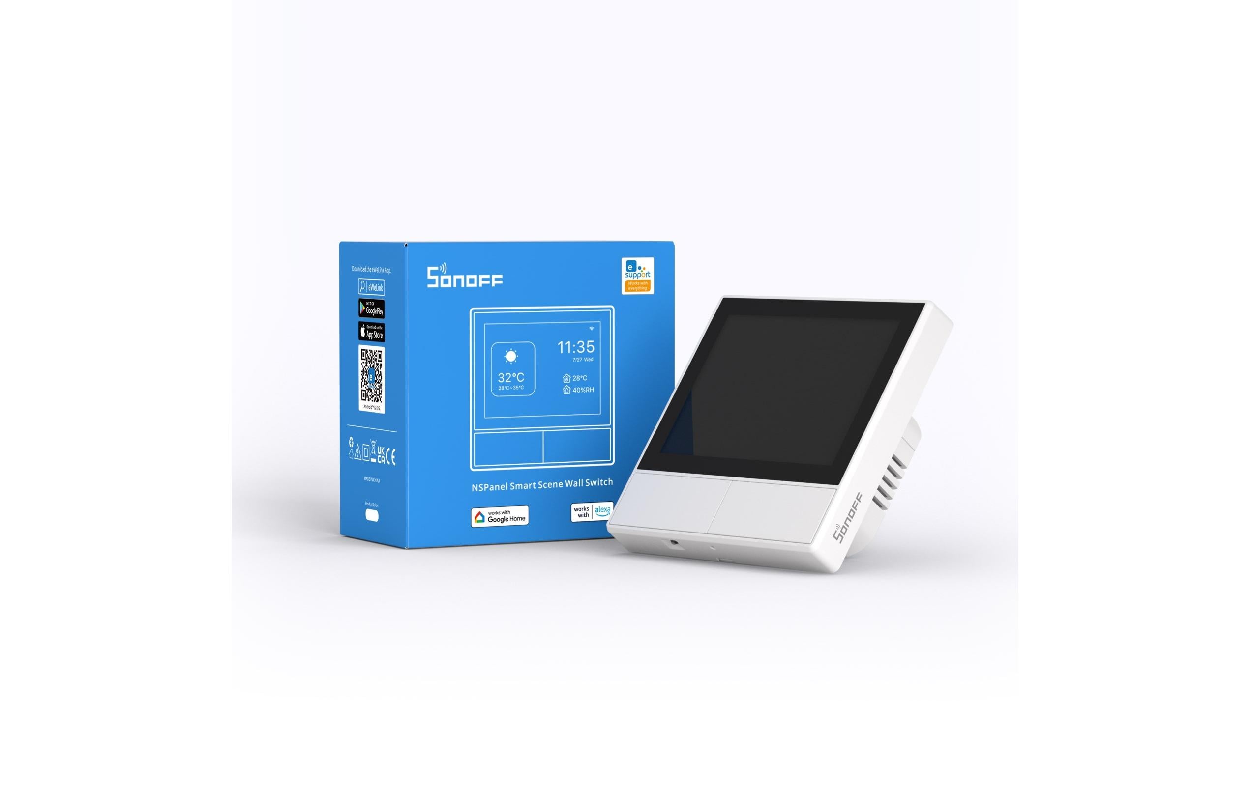 Touchpanel NSPanel-EU, WiFi-BLE, 230 V, WeissAll-in-One Smart Home Steuerung