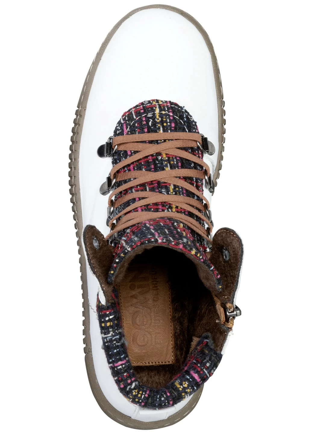 Gemini Schnür-Bootie mit buntem Textilmaterial