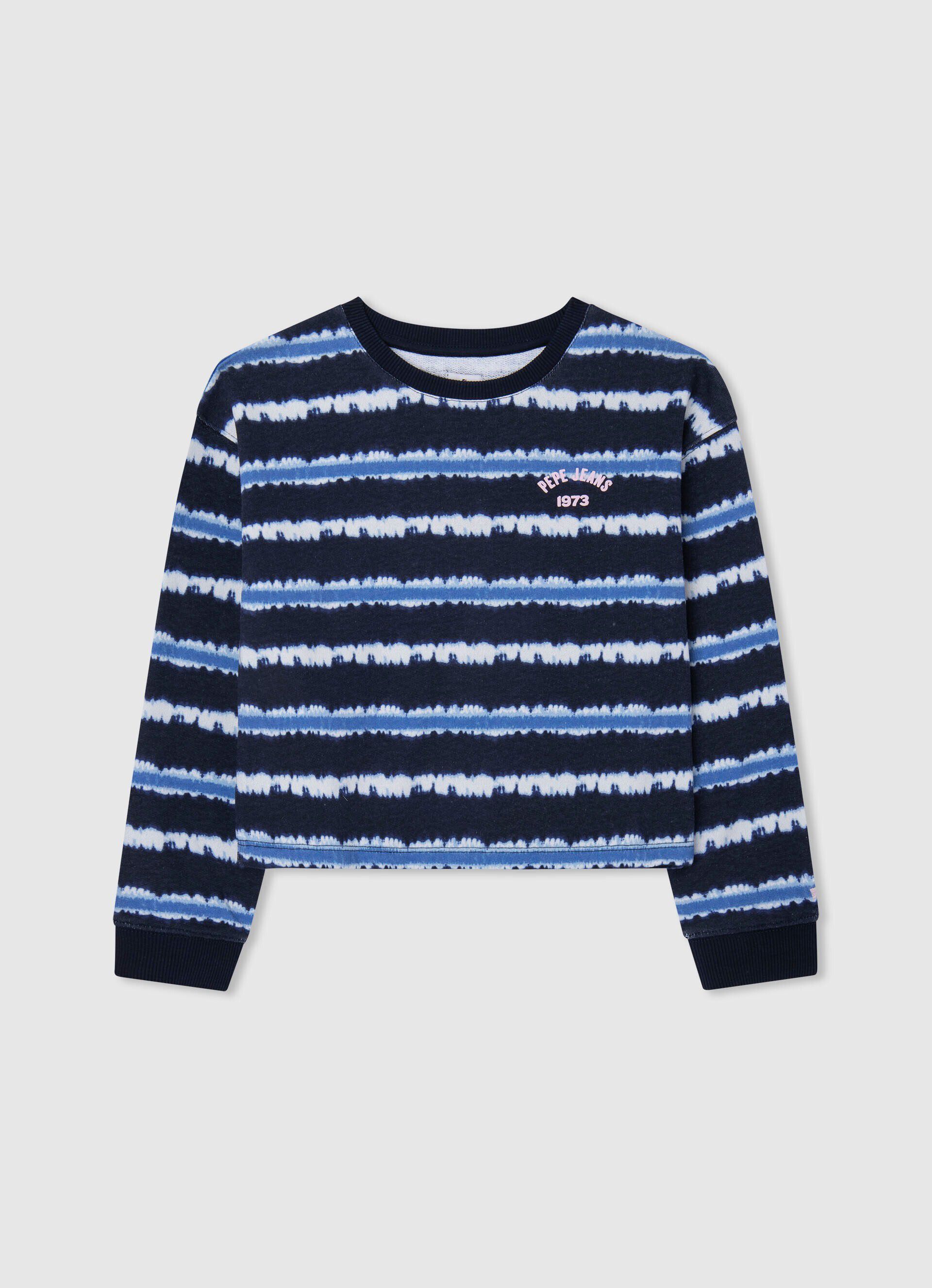 MOLETOM DE ALGODÃO COM LISTRADOS EM DEGRADÊ - azul dulwich