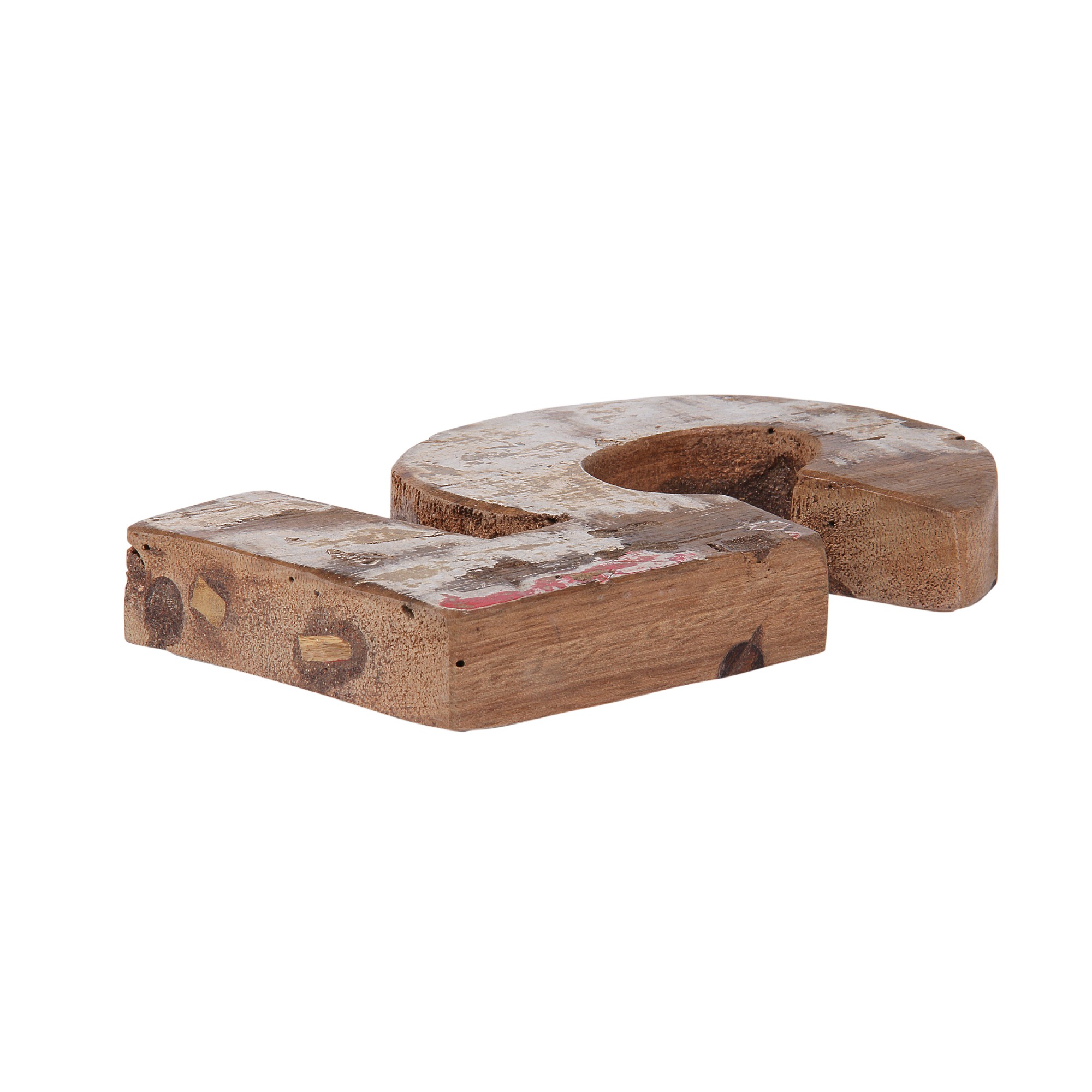Holzziffer '5', multicolor, T 19 cm, B 13 cm, H 2 cm von fischer's lagerhaus