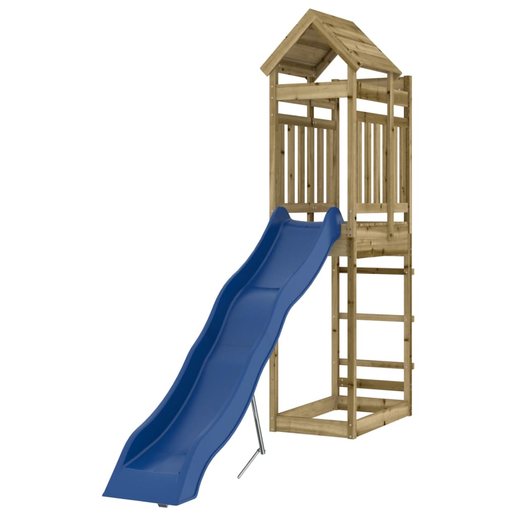 Aire de jeux d'extérieur balançoires toboggan portiques robuste jeux jardin 267 x 64 x 238 cm bois de pin imprégné