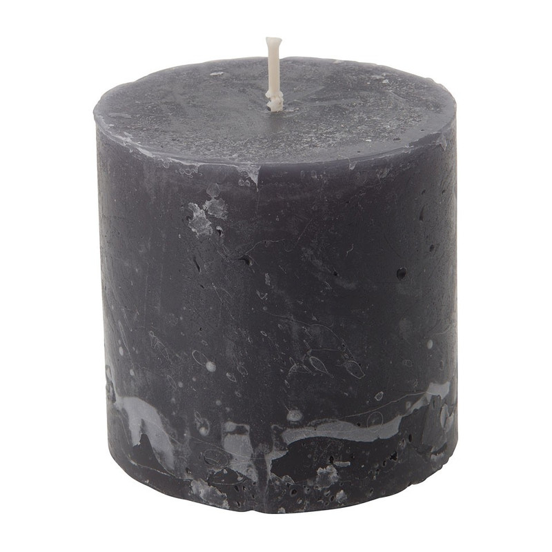 Kaars rustiek - donkergrijs - ø7x7 cm