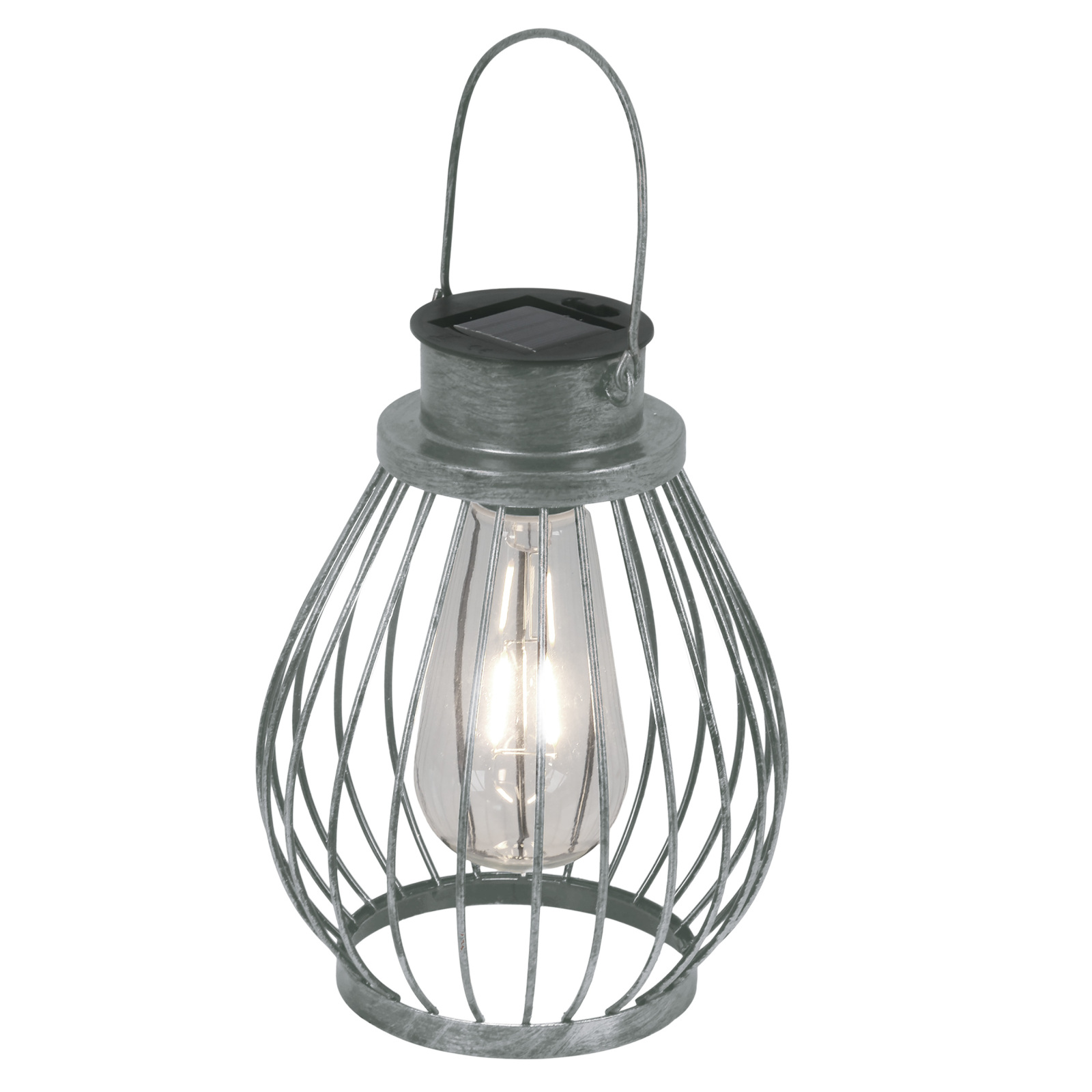 Solar-LED-Leuchte - silber - Metall
