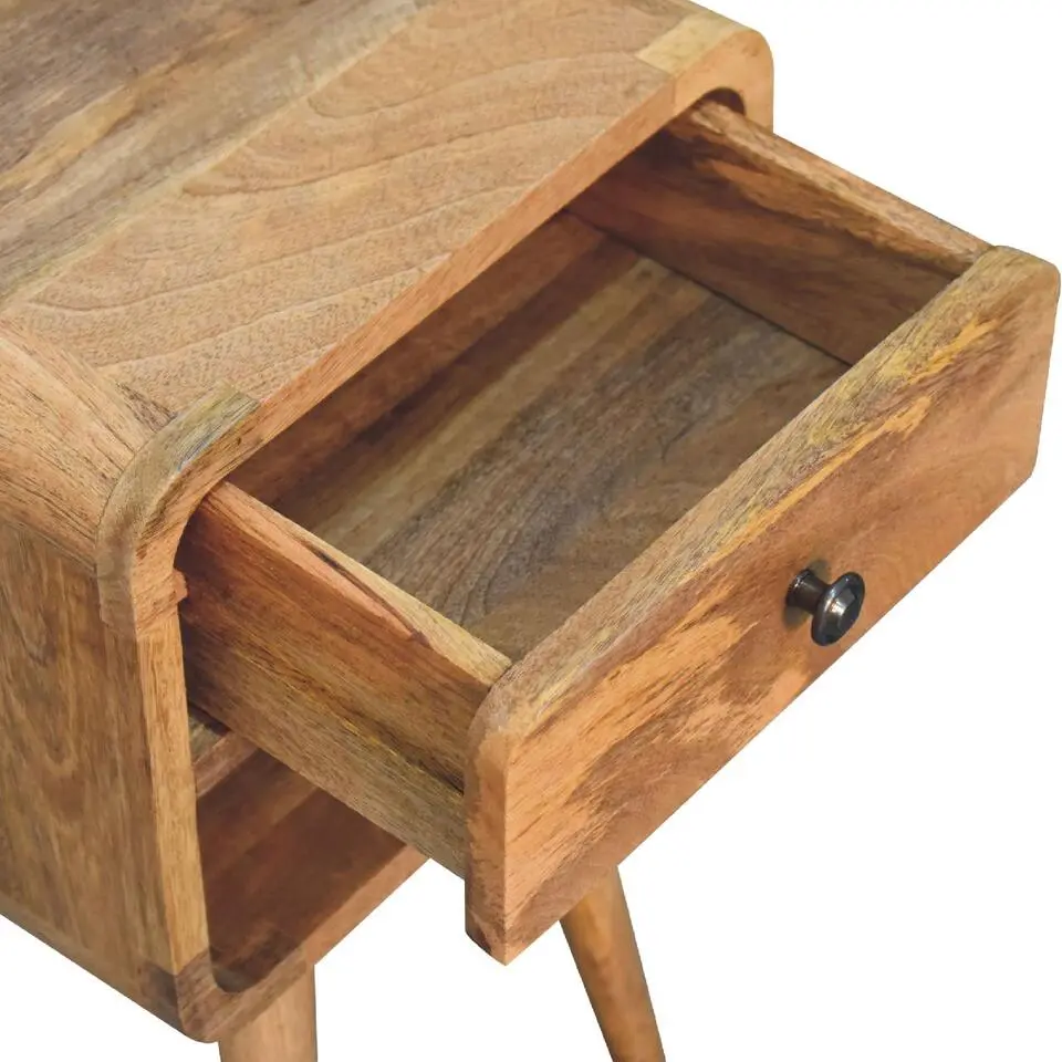 Artisan Furniture Massief Houten Eiken Curve Nachtkastje