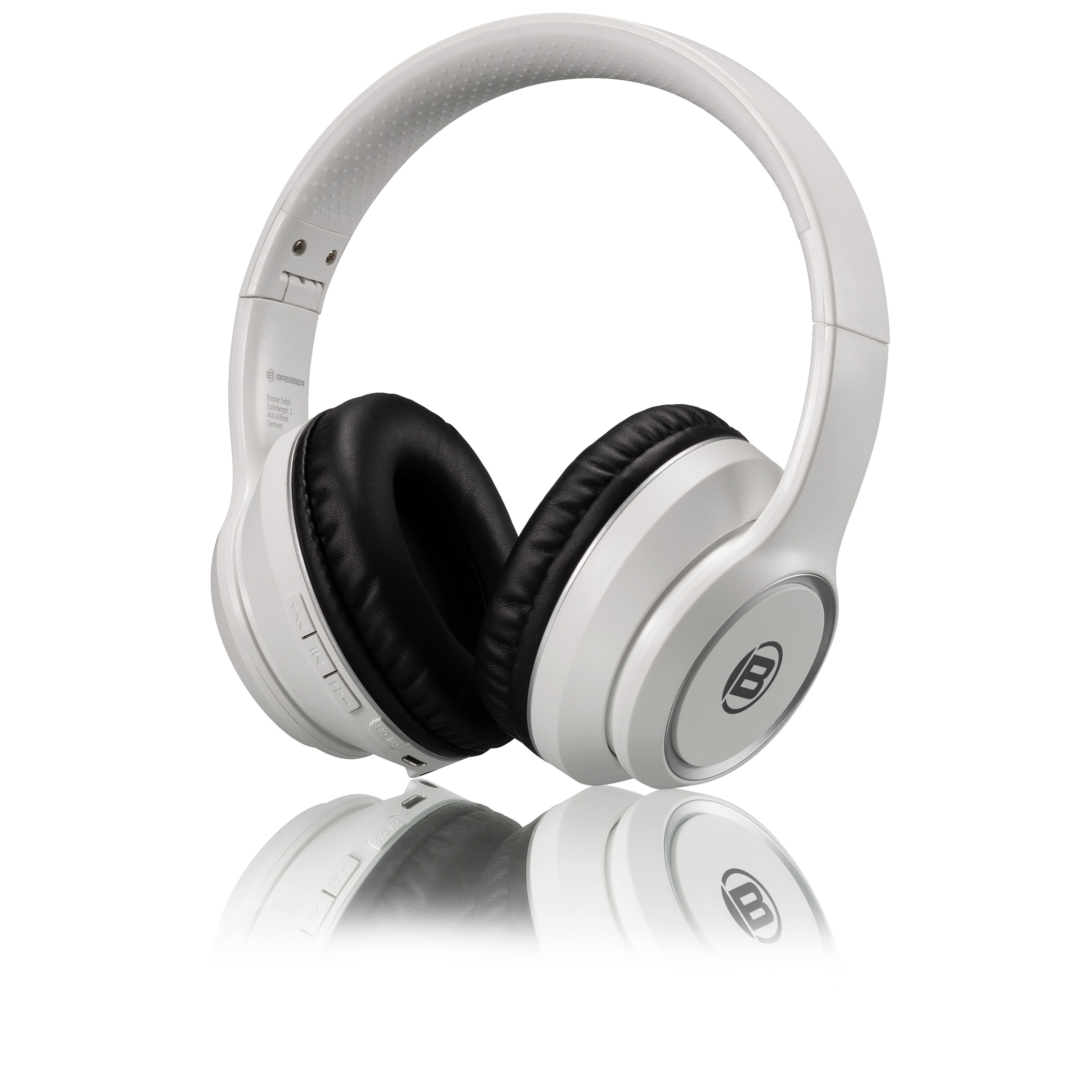 BRESSER Bluetooth Over-Ear-Kopfhörer Farbe: weiss, Farbe 2: silber