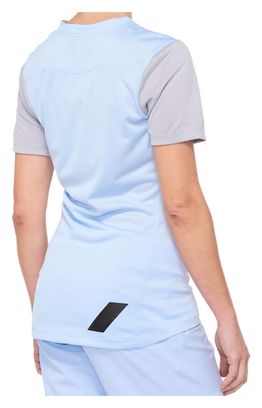 Maillot Manches Courtes Femme 100% Ridecamp Bleu / Gris