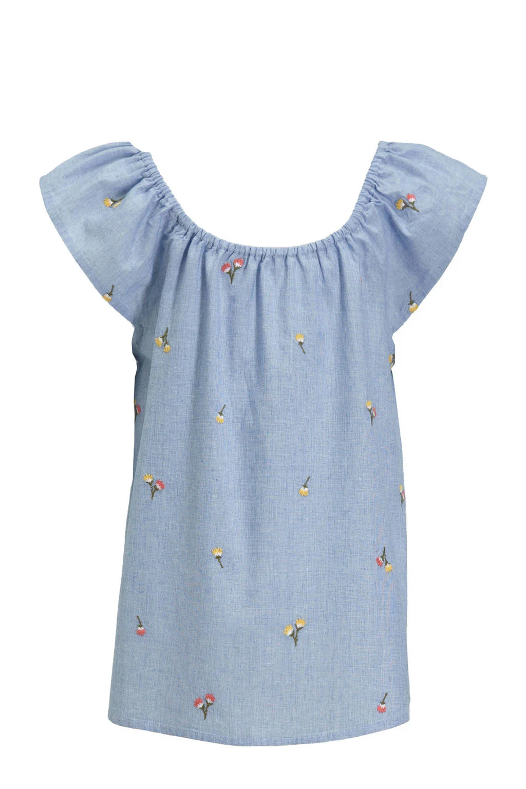Me & My Monkey chambray top Polly lichtbkauw