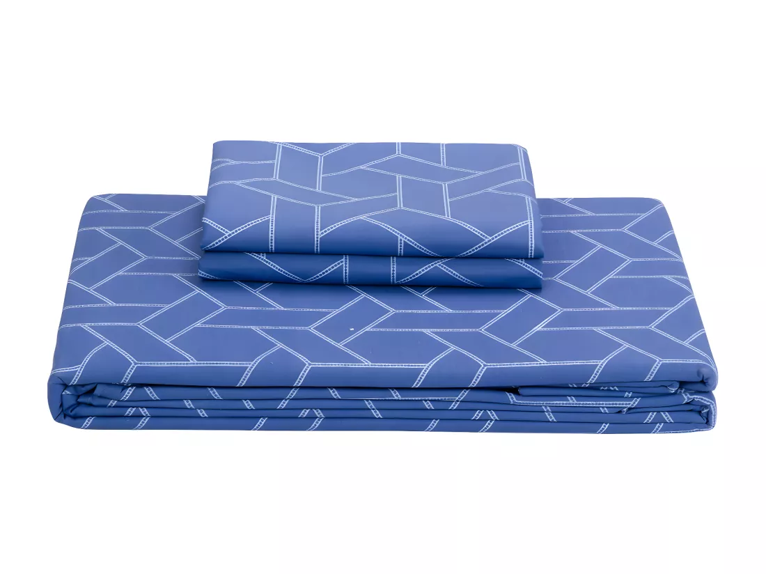 Housse de couette 100% coton 150 fils Bleu