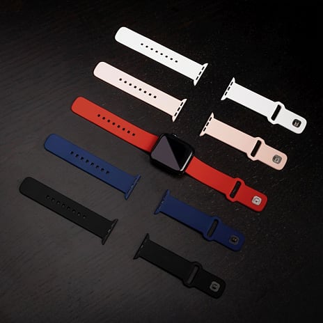 Fixed Silicon Sporty Strap silikonerem til Apple Watch - rød