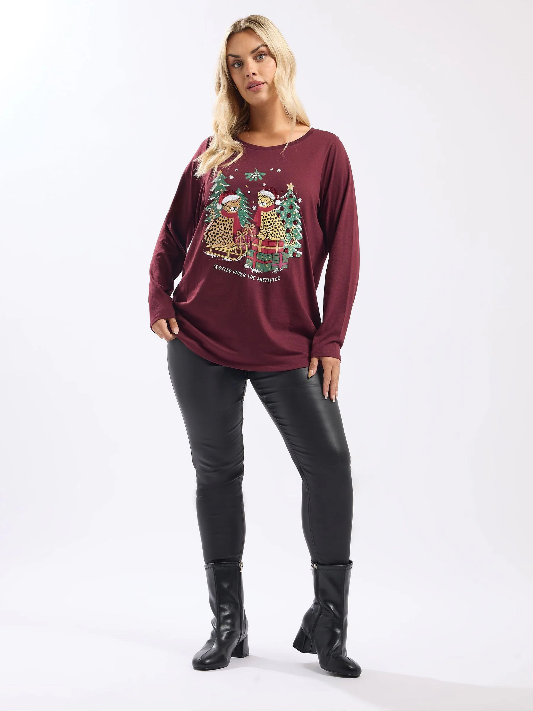 Yours Curve Novelty T-shirt met lange mouwen