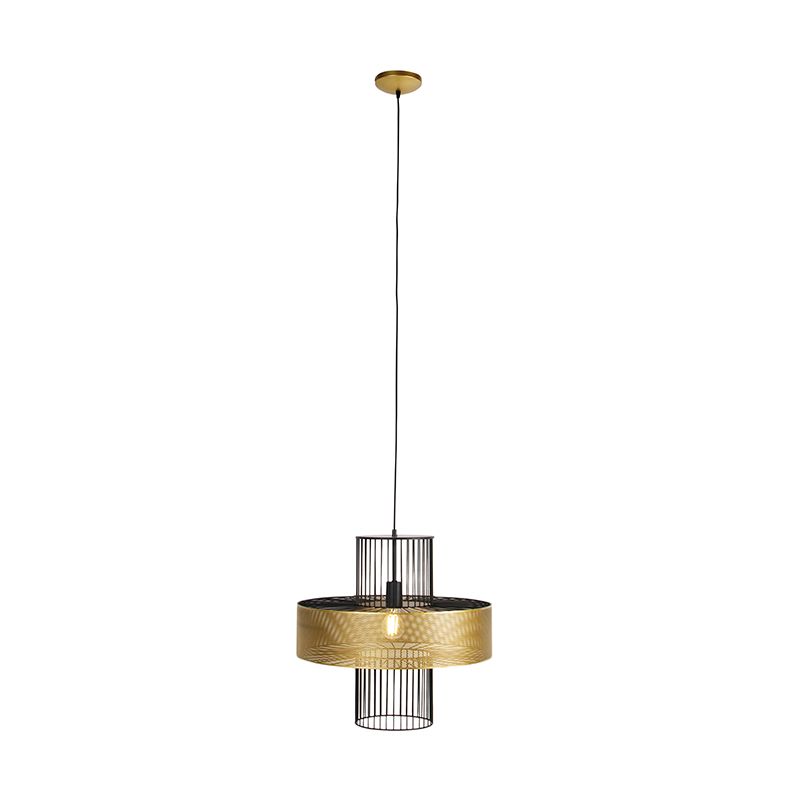Design hanglamp goud met zwart 50 cm - Tess