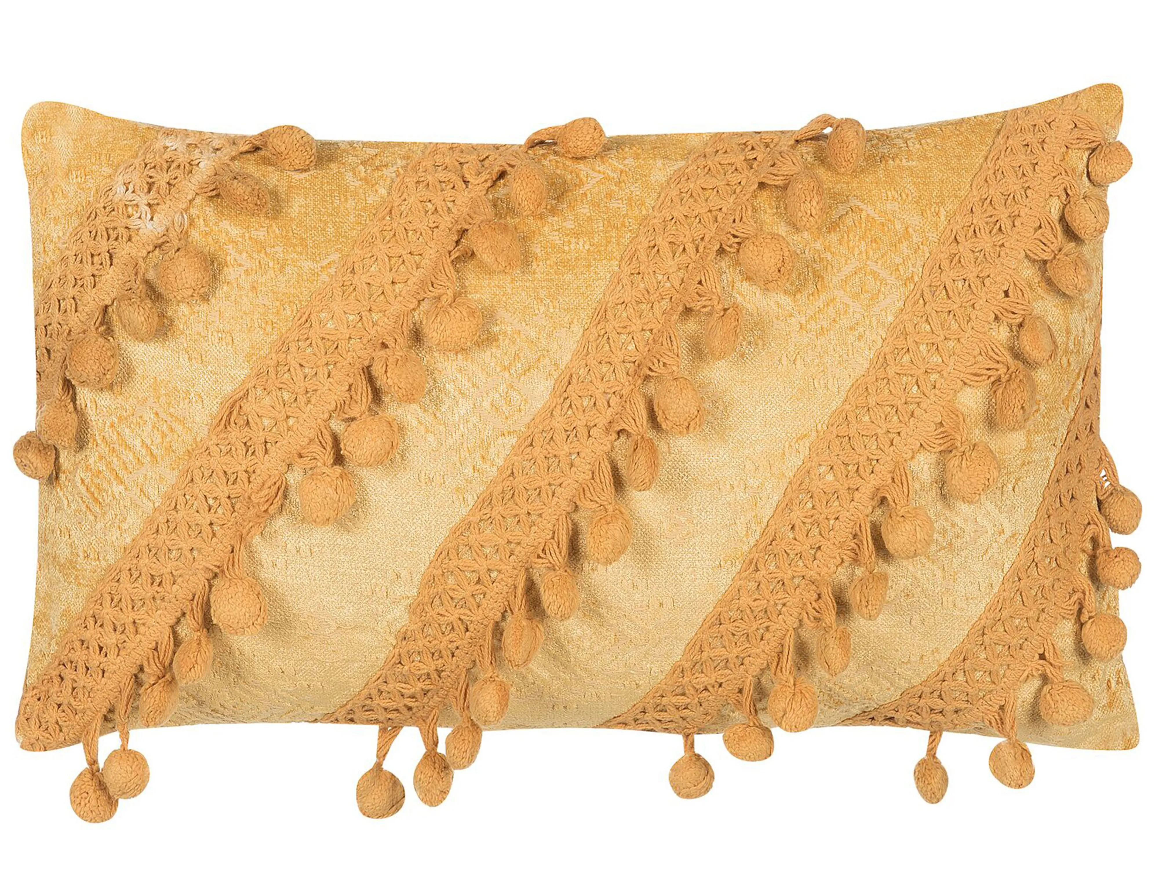 Sierkussen AYROOR 30 x 50 cm Mosterdgeel geometrisch patroon
