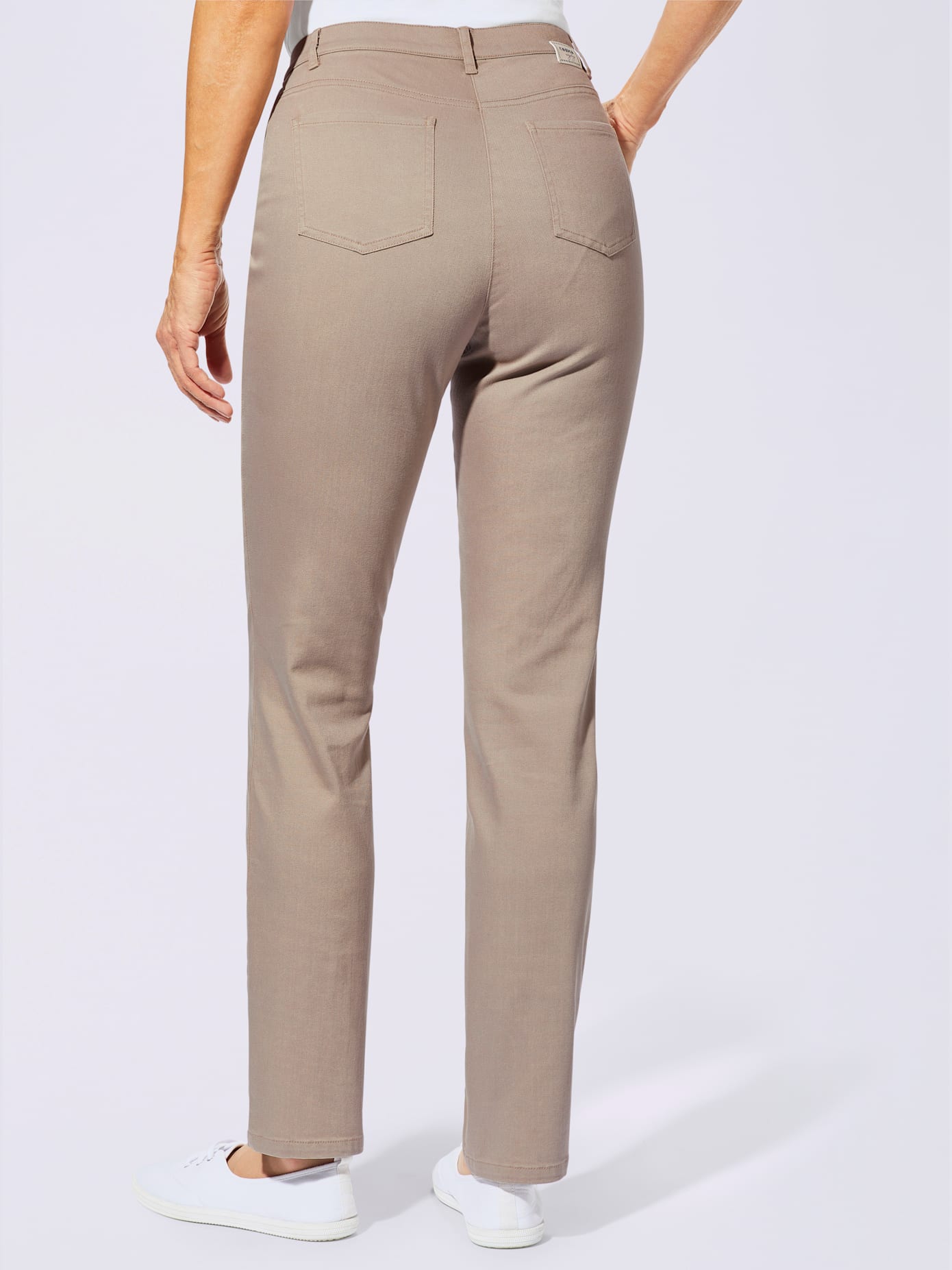 Pantalon mélanges matières perfect fit 4 poches coupes droite