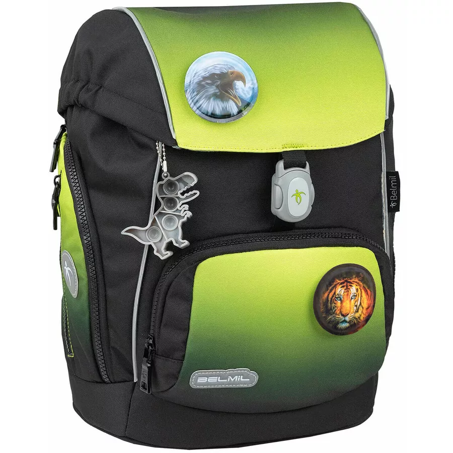 Belmil Schulranzen Premium Comfy Plus Set 5-teilig Black Green