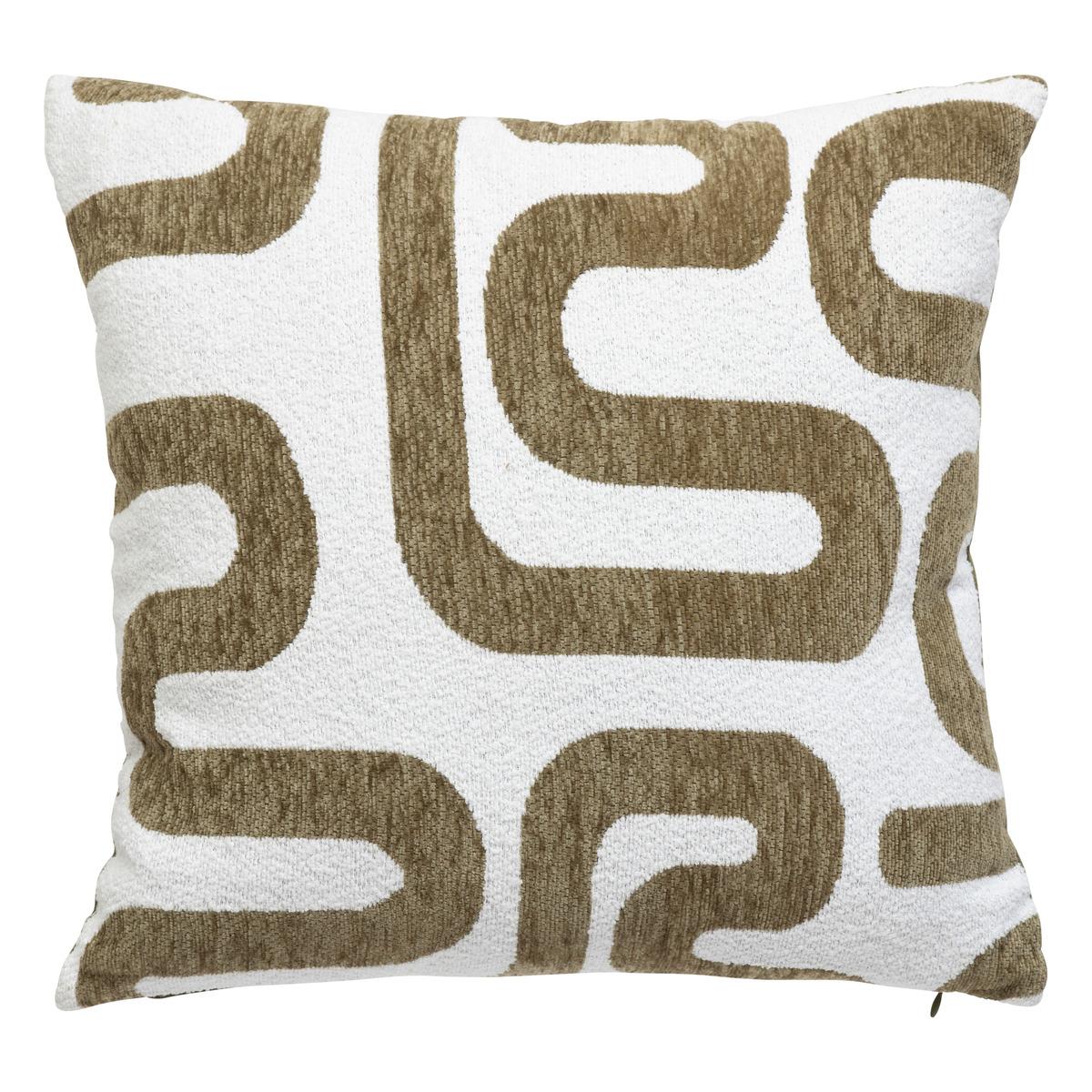COUSSIN JACQUARD CHENILLE SAFINA KAKI 40X40CM