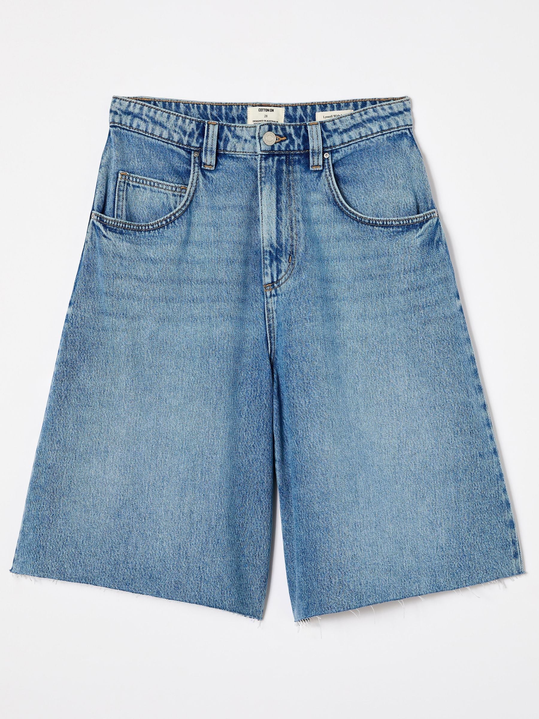 Blauw chroom - Cotton On Lyocell Wide Denim Jeans