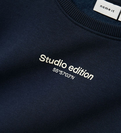 Name It Sweatshirt - NmmBrody - Navy Blazer m. Weiß