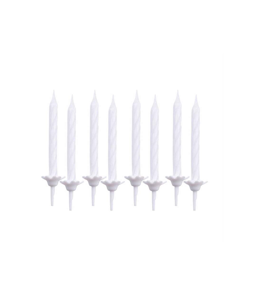 Paris Prix - Lot De 24 Bougies D'anniversaire support 5cm Blanc